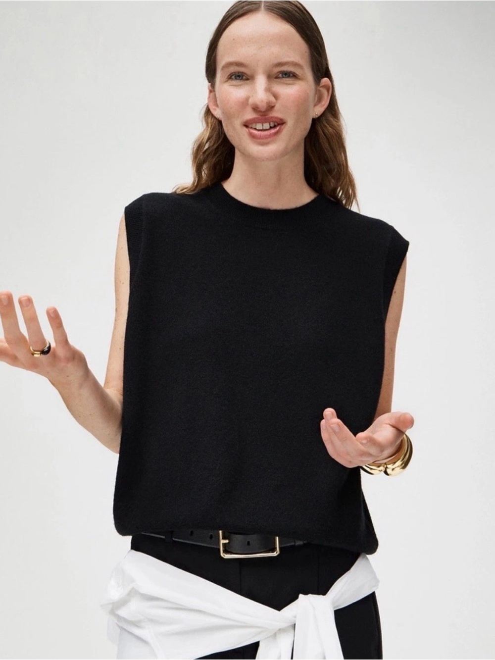 J. Crew Black Sleeveless Knit Shell